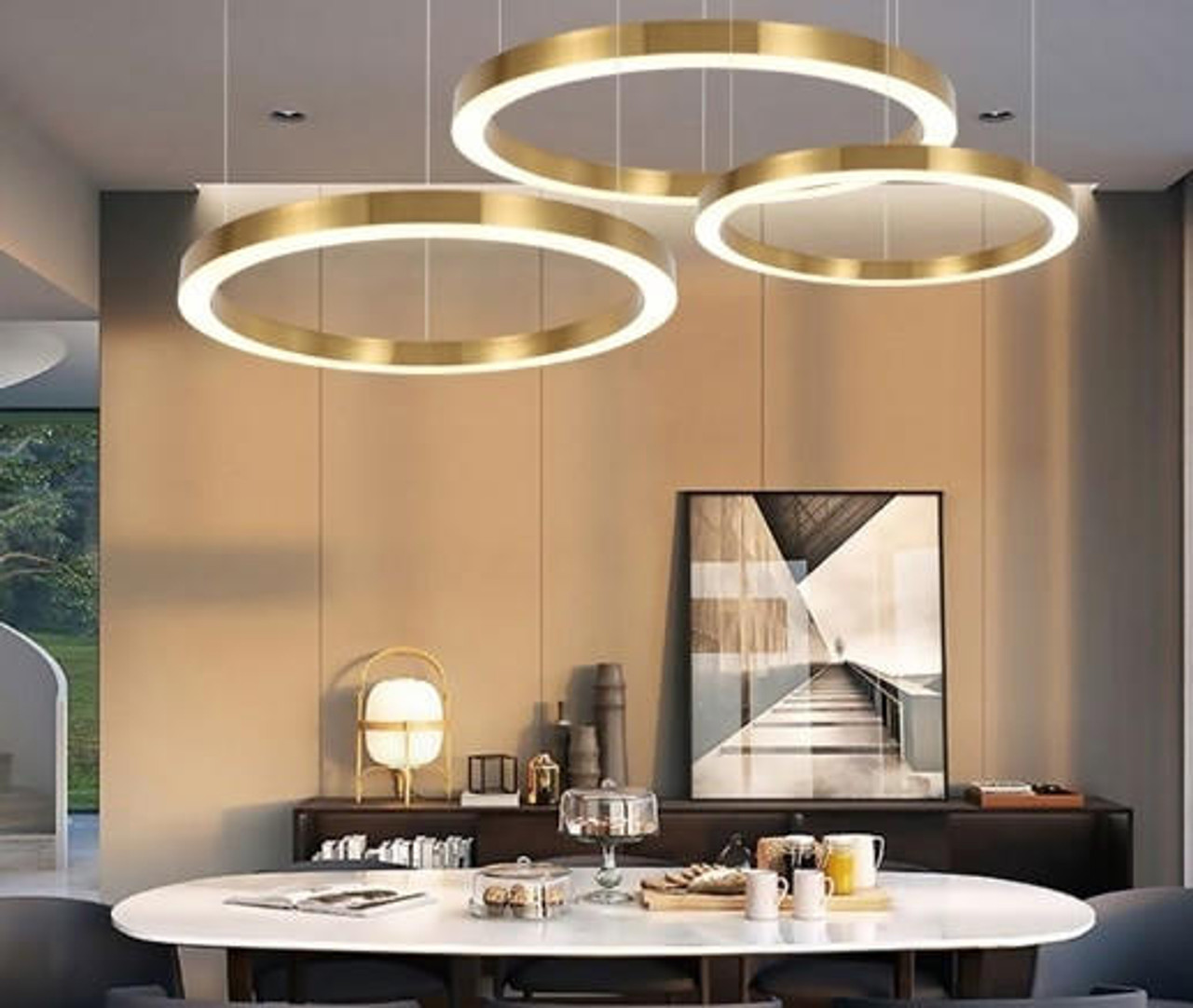 metal ring chandelier