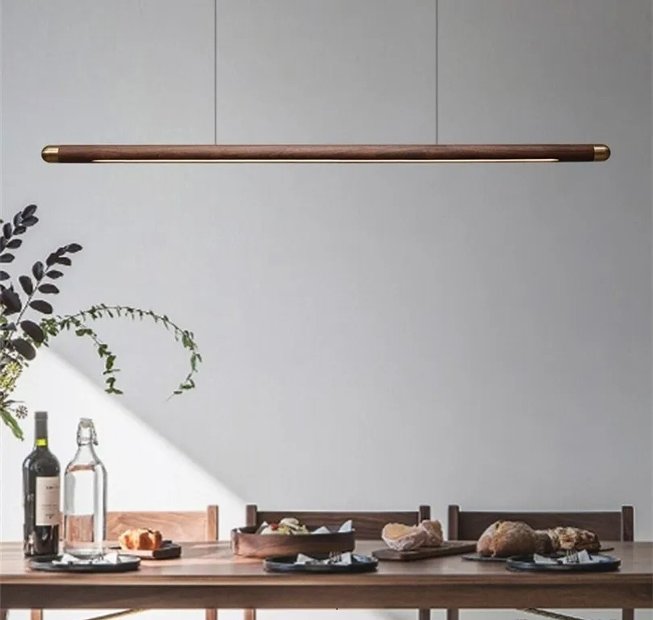 wood chandelier modern