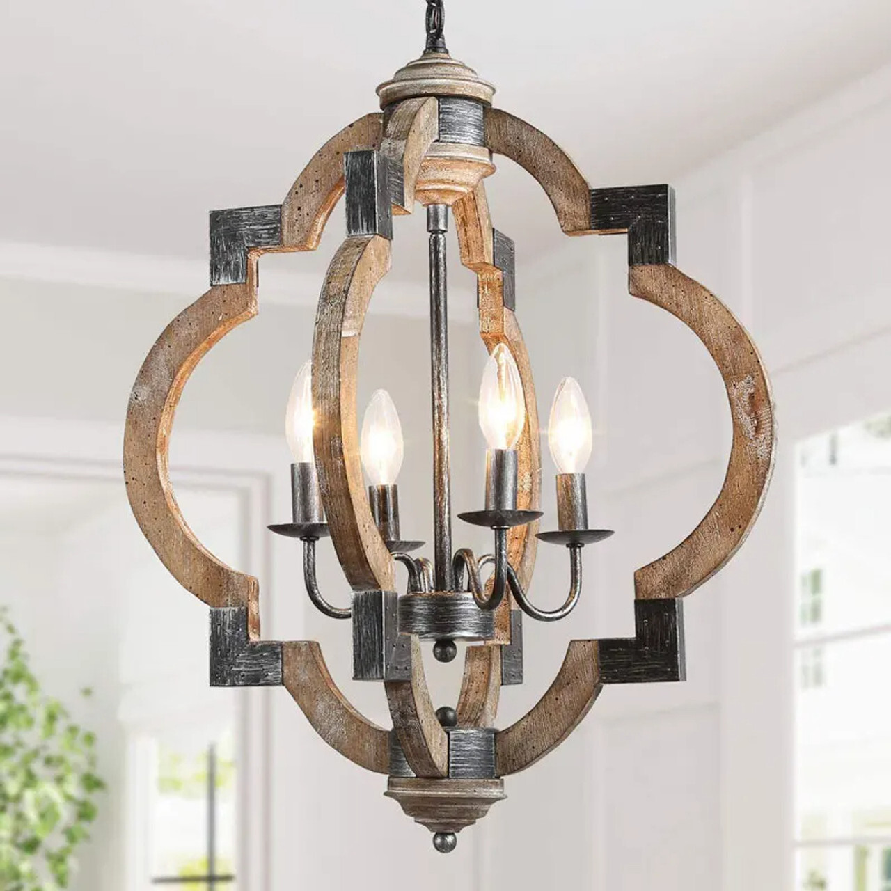 wooden chandelier